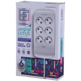 محافظ برق دیجیتال کامپیوتر و صوتی تصویری 6 خانه فروزش Lotus LT600 با کابل 2.8 متری